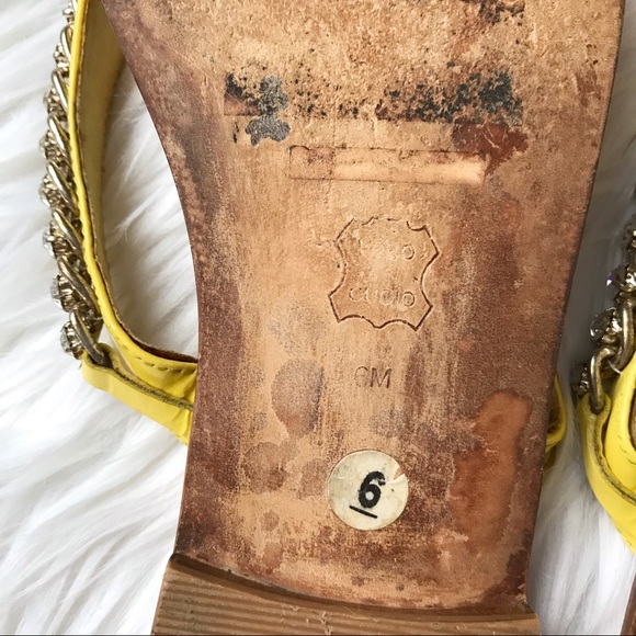 SOLD | Juicy Couture tan/yellow leather sandals - Picture 10 of 16